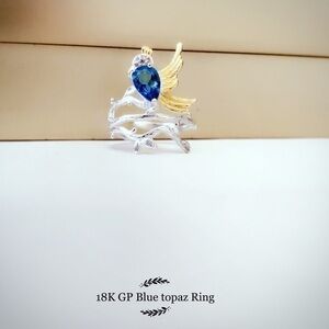 18K GP Blue topaz Ring